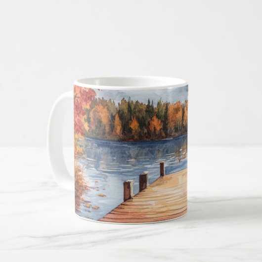 Mug Fall Autumn Nature Lake Trees Landscape (Devant gauche)