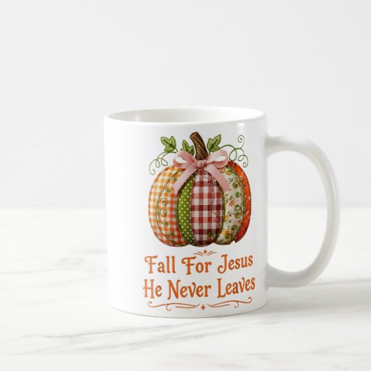 Mug Fall For Jesus He Never Leaves Pumpkin Patchwork C (Droite)