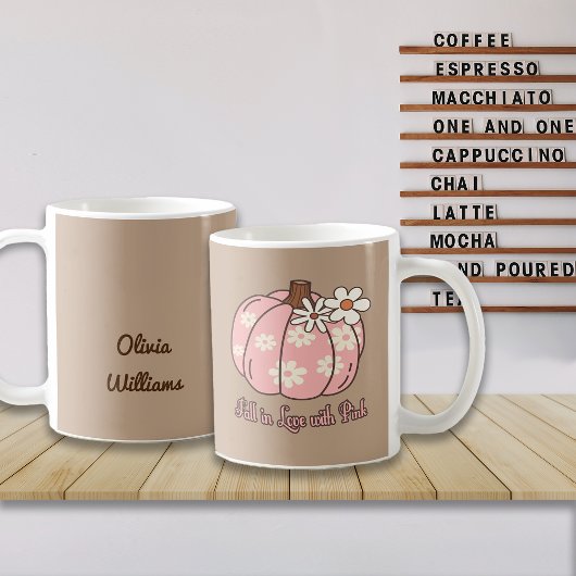 Mug Fall In Love with Pink Fall Gifts