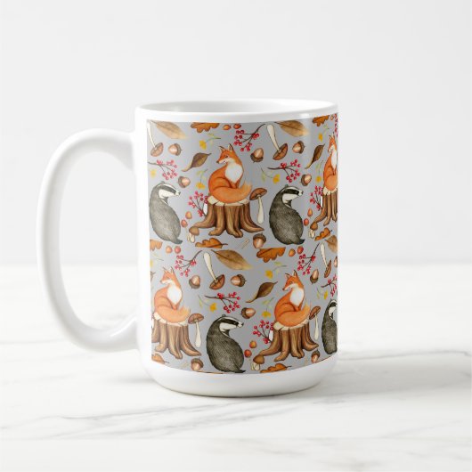 Mug Fall Leaves Badger & Fox (Gauche)