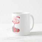 Mug Fallmingo Flamant rose Automne Citrouille Aquarell (Devant droit)