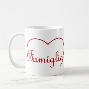 Mug Famiglia Italien Coeur de famille Rouge