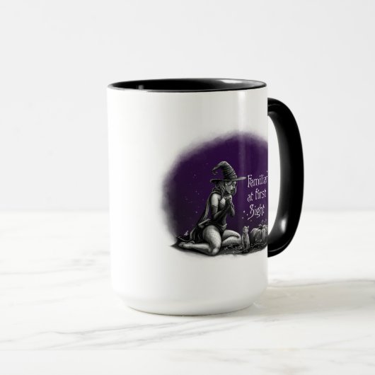 Mug Familier à la première vue (Ciel violet) (Devant droit)