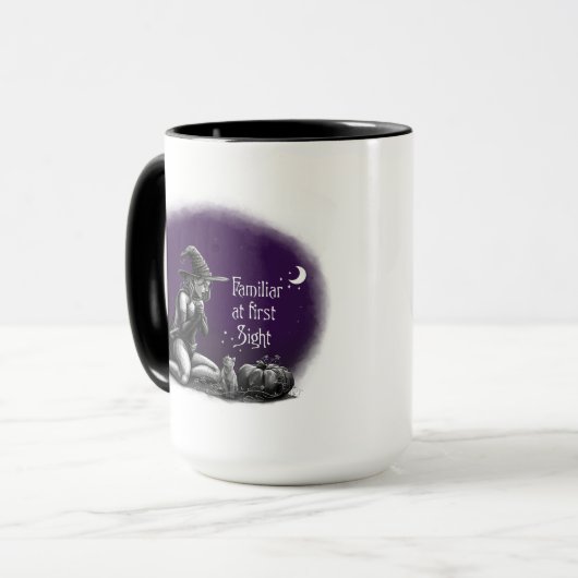 Mug Familier à la première vue (Ciel violet) (Devant gauche)