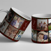 Mug Famille 8 photo collage monogramme nom personnalis