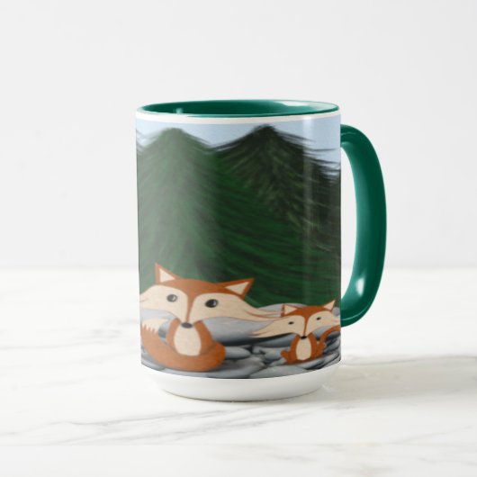 Mug Famille adorable de renards (Devant droit)