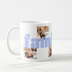 Mug Famille Bleue tendance Type Quatre Photo avec Mono