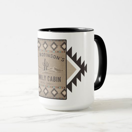 Mug Famille Cabine Rustique Sud-Ouest Tribal Cactus La (Devant droit)