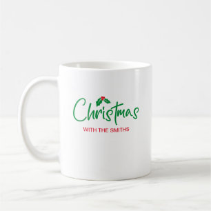 Mug Famille Christmas   Minimaliste Family Nom