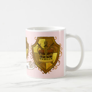 Mug Famille Crest Couronne Nom de famille Musique