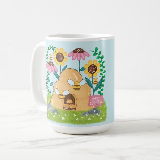 Mug Famille d'abeilles à miel (Devant gauche)