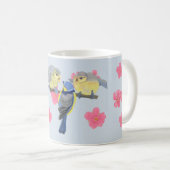 Mug Famille de Bleu Chickadee au milieu de fleurs de c (Devant droit)
