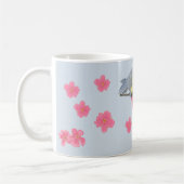 Mug Famille de Bleu Chickadee au milieu de fleurs de c (Gauche)