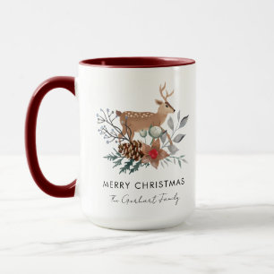 Mug Famille de botanique aquarelle de Noël