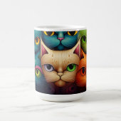 Mug Famille de chats couleur Whimsical 1 (Centre)