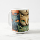 Mug Famille de chats couleur Whimsical 3b (Devant gauche)
