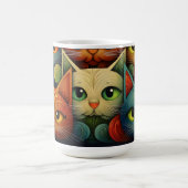 Mug Famille de chats couleur Whimsical 4a (Centre)