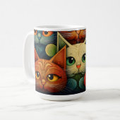 Mug Famille de chats couleur Whimsical 4a (Devant gauche)