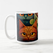 Mug Famille de chats couleur Whimsical 4a (Gauche)