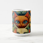 Mug Famille de chats couleur Whimsical 4b (Centre)