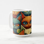 Mug Famille de chats couleur Whimsical 4b (Devant gauche)