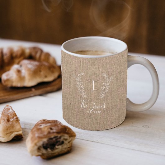 Mug Famille de ferme rustique monogramme personnalisé