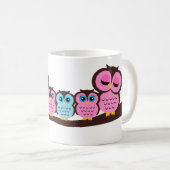 Mug Famille de hibou de cinq (Devant droit)