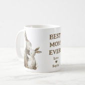 Mug Famille de lapin Meilleure maman Jamais Mère Nom d (Devant gauche)