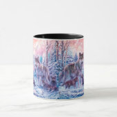 Mug Famille De Loups Peignant (Centre)
