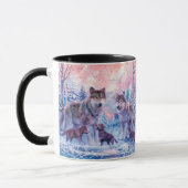 Mug Famille De Loups Peignant (Gauche)
