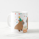 Mug Famille de mignonne capybara fêtant son anniversai (Devant gauche)