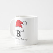 Mug Famille de Monogrammes personnalisés Noël de Noël (Devant gauche)