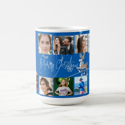 Mug Famille de Noël Collage photo Blue Deer (Centre)