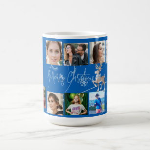 Mug Famille de Noël Collage photo Blue Deer