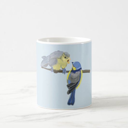 Mug Famille de poulet bleu et jaune (Centre)