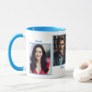 Mug Famille de quatre photos customisée Collage simple