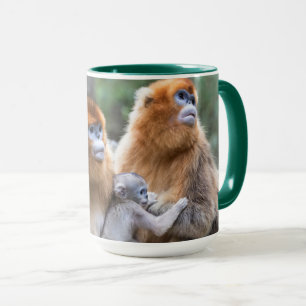 Mug Famille de Rhinopithèques de Roxellane dorés