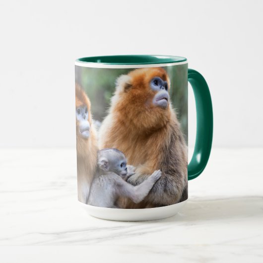 Mug Famille de Rhinopithèques de Roxellane dorés (Devant droit)
