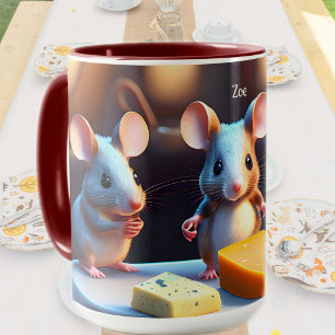Mug Famille de souris à la table à manger