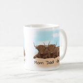 Mug Famille de vache Highland personnalisée (Devant droit)