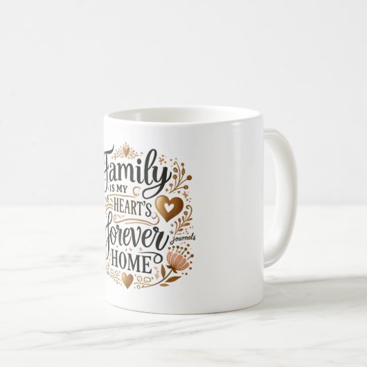 Mug 🏡 Famille est la maison de mon coeur (Devant droit)