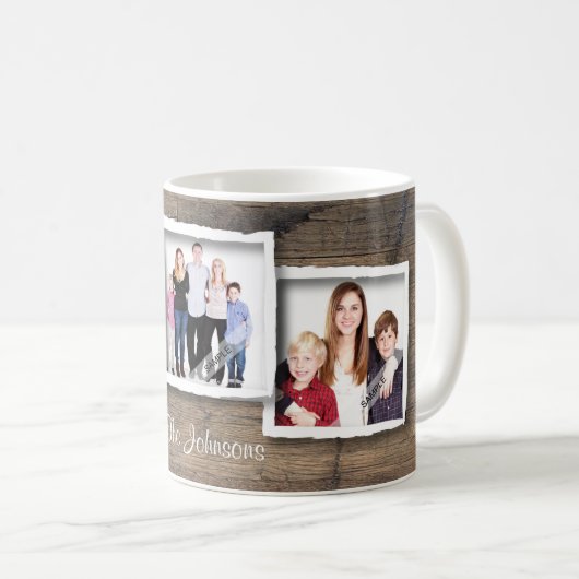 Mug Famille faite sur commande de collage de photo, (Devant droit)