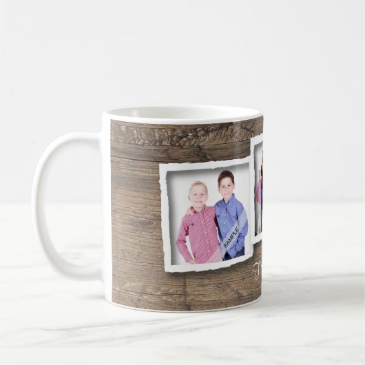 Mug Famille faite sur commande de collage de photo, (Gauche)