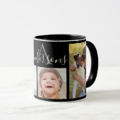 Mug Famille Monogramme Quatre Photo Customisée Kee (Devant droit)