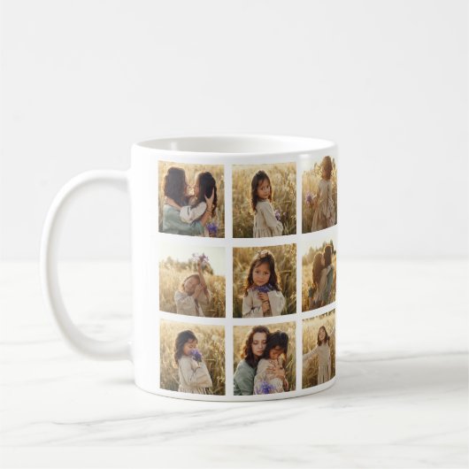Mug Famille multiphoto coeur citation élégant (Gauche)