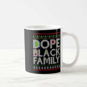 Mug Famille noire 2025 Afro Sapin de Noël Père Noël Pj