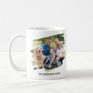 Mug Famille personnalisée deux photos moderne pinceau