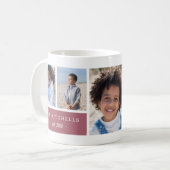 Mug Famille personnalisée Nom et monogramme Collage ph (Devant gauche)