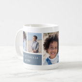 Mug Famille personnalisée Nom et monogramme Collage ph (Devant gauche)