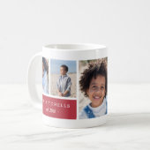 Mug Famille personnalisée Nom et monogramme Collage ph (Devant gauche)